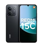 XIAOMI Redmi 15C Smartphone 2025 Nouveau - Écran 6.9" 120Hz | 50MP Double Caméra | 6000mAh | 4Go+128Go | IP64 | HyperOS 2 | Noir Minuit, Ne Comprend Pas la Batterie chargée