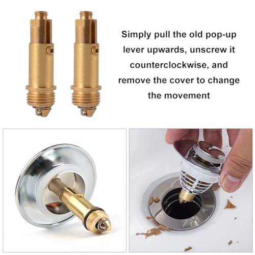 Pop-Up Ablaufventil,Pop-Up-Klick-Klack-Badablauf-Federbolzen aus Messing,Messing Pop-up-Ablaufventil Schrauben,Pop-up-Ablaufventil Schrauben-Messing,Pop Up Ablaufventil Schrauben Messing,2 Pieces
