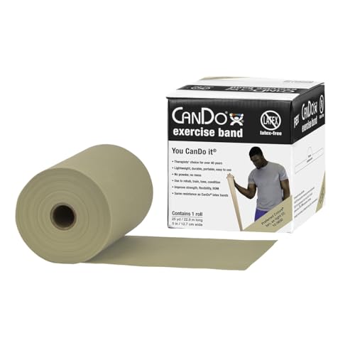 Bande d'exercice sans latex Cando tan rouleau de 22,9 m fitness