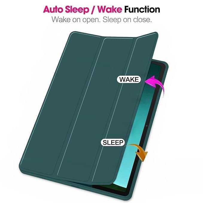 Image of ProElite Cover for Motorola Pad 60 Neo 11 inch 2025 case Cover, Soft Flexible Flip Case Cover for Motorola Pad 60 Neo 11 inch 2025 with Pen Holder [Recoil Series] - Dark Green