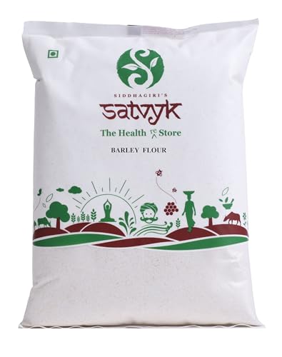 Image of S Siddhagiri's SATVYK THE HEALTH re STORE Barley Flour (1kg) - 100% Whole Barley Atta | Stone Grounded | Rich In Fibre & Protein | Soft Fluffy Rotis | Freshly Grounded