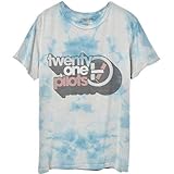 Twenty One Pilots T Shirt Vintage Block Holiday Band Logo Unisex Blue Dip Dye Size L
