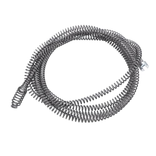 Cable destapacaños de acero manganeso con diseño de resorte, para desatascar fregaderos, baños y inodoros, diámetro 16 mm, 3 metros (9,8 pies) miniatura 3