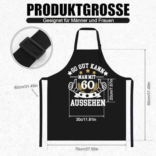 Livdouyu 60 Geburtstag Geschenk Männer Kochschürze Herren Grillschürze Lustig Geschenke zum 60 Geburtstag Mann 60. Geburtstag Schürze Damen Geschenkideen Geburtstagsgeschenk