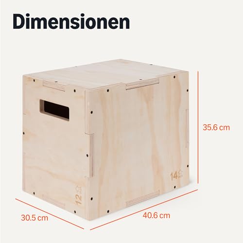 Amazon Basics Plyometrischer Sprungkasten, Plyo-Box für das Fitnessstudio zu Hause, 40.5 x 35,5 x 30.5 cm