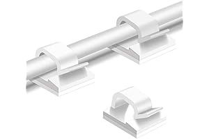 50-Pack of White Cable Management Clips for Home and Office Organization