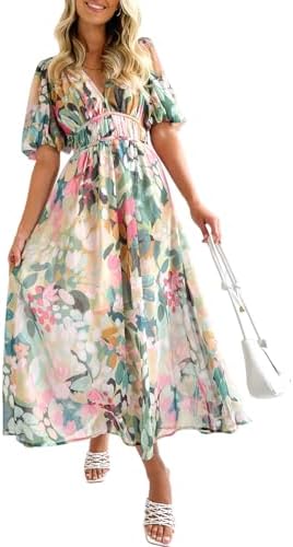 Maxigerui Women's Summer Floral Maxi Dress Spring Wedding Guest D...