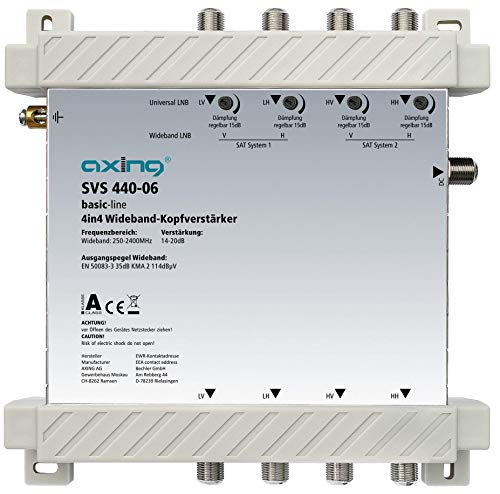 Amplificateur de tête multiniveau Axing SVS 440-06 réseau coaxial