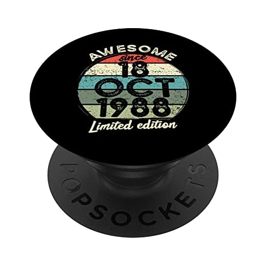 Camiseta de cumpleaños de 35 años, 18 de octubre de 1988, 35 cumpleaños PopSockets PopGrip Intercambiable