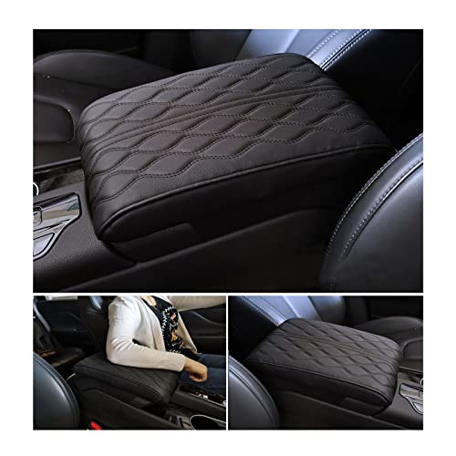 Gravfinys Leather Car Armrest Box Pad, 2023 Newest Car Center Console Cover Booster Pad, Waterproof Leather Auto Armrest Cover Protector, Universal Arm Rest Cushion Pads For Suv Truck Cars (Black) #TOP18