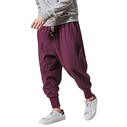 Pantalon décontracté homme aux finitions retro japonais coupe ample