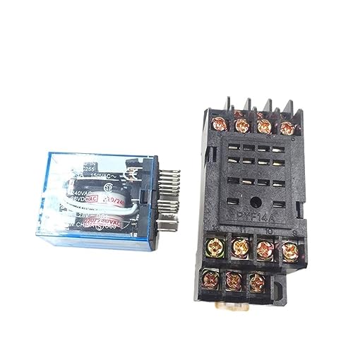 Relais électromagnétique MY4NJ à indicateur LED avec socle 14PIN pour commutation multi-circuit