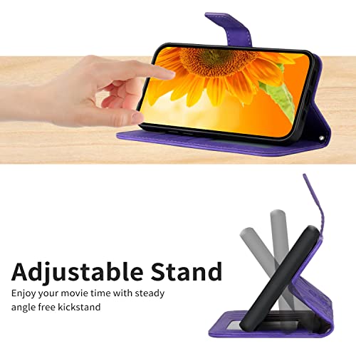 Étui portefeuille iPhone 14 Plus ONV coque cuir violet
