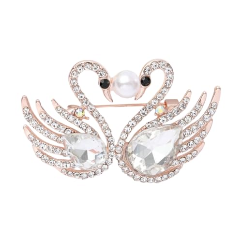 Vintage Rhinestones Swan Brooches Unique Pins Stylish Women Brooch Pin