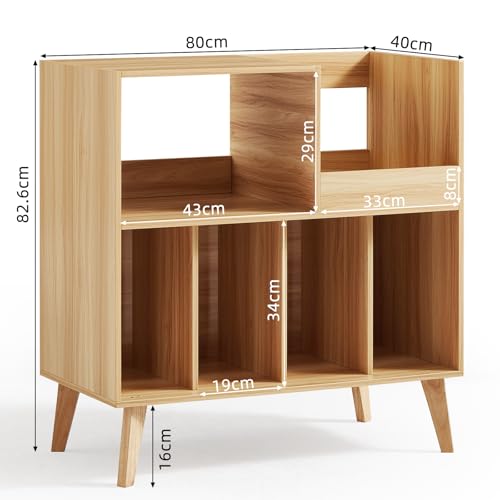 Large record stand with storage, record player stand with shelf, vinyl record holder with presentation surface, record stand for up to 300 albums, record shelf for music room and living room