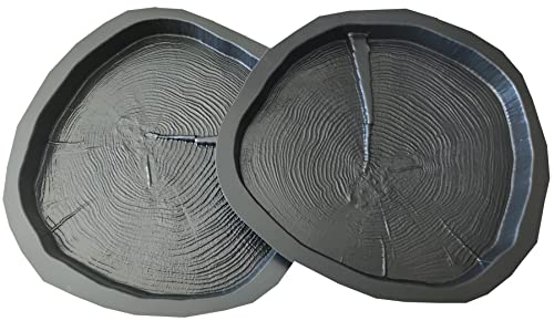 FHONYX 2 PCS Moules à béton 38x34x3cm, De Tranches, De Tronc D'arbre, pelouse jardin, décoration jardin, coupe transversale, Imitation De Bois chemin, Bricolage, pavés, Réutilisable, coulage