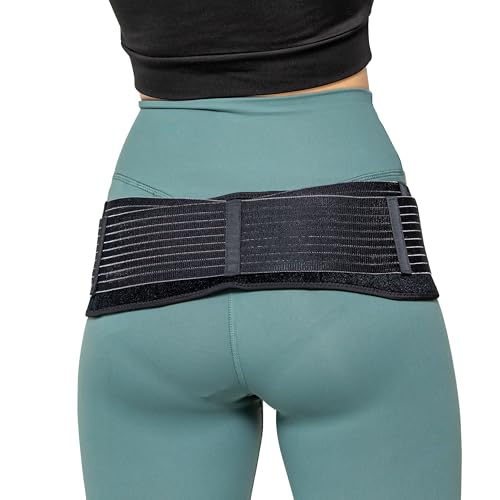 Sacroiliac SI Joint Hip Belt for Men & Women, Adjustable Anti-Slip Sciatica Support Belt, Lower Back Support Brace with 2 Elastic Straps for Sciatica, Pelvic, Lumbar, Leg and Nerve Pain Relief (L)