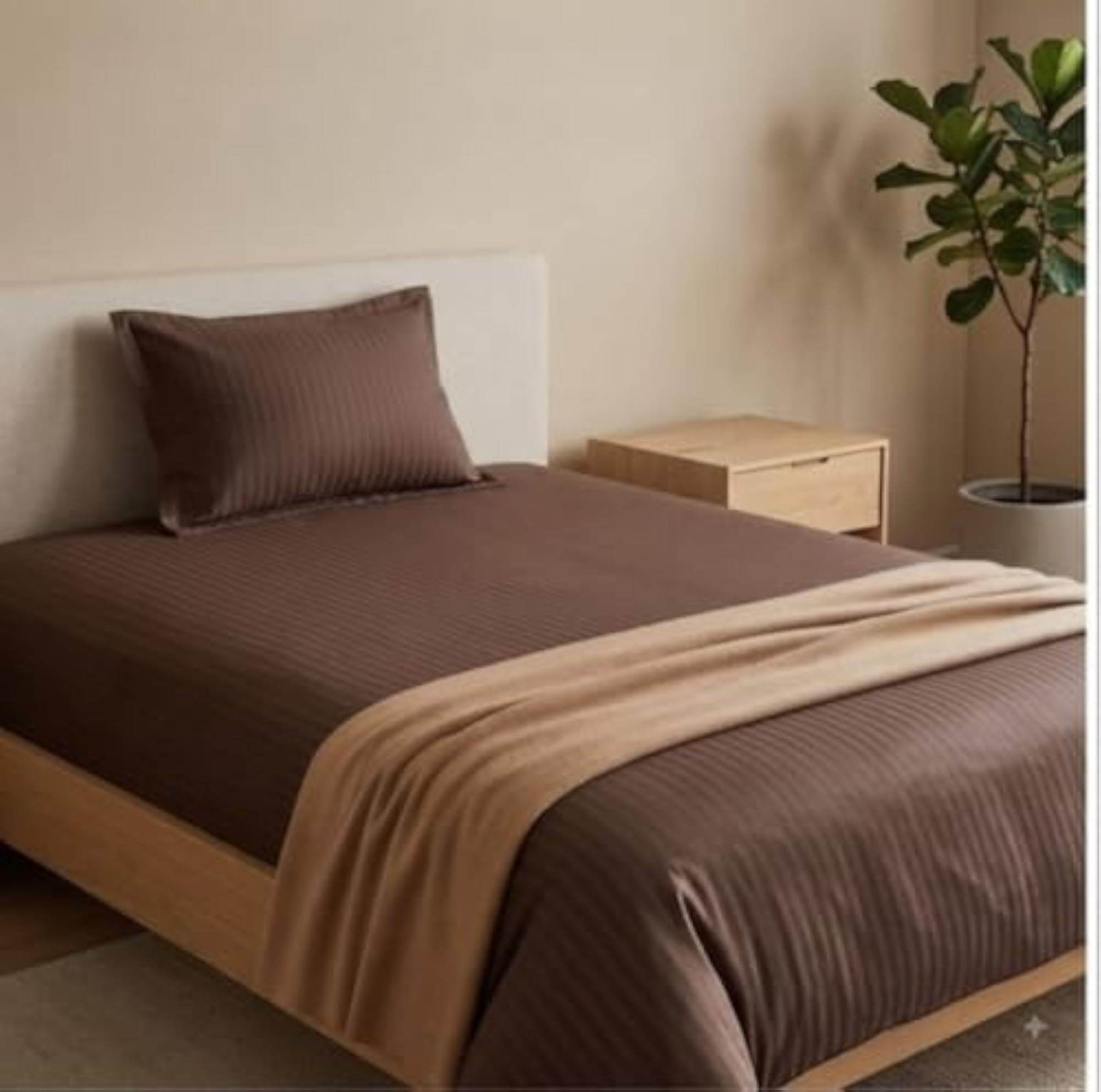 4 Piece COMFORTER/DOHAR/AC Blanket Set, Brown