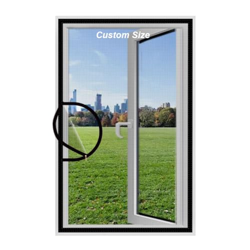 Mosquitera para ventanas para mantener alejados a los insectos, pantalla universal semitransparente de fibra de vidrio, red autoadhesiva con cremallera para ventanas, puertas o tragaluces (adhesivo