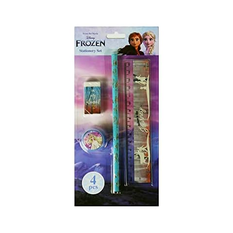 CHILDRENS CHARACTER 4PC PENCIL STATIONERY GIFT SET SCHOOL KIDS (Frozen) Cover
