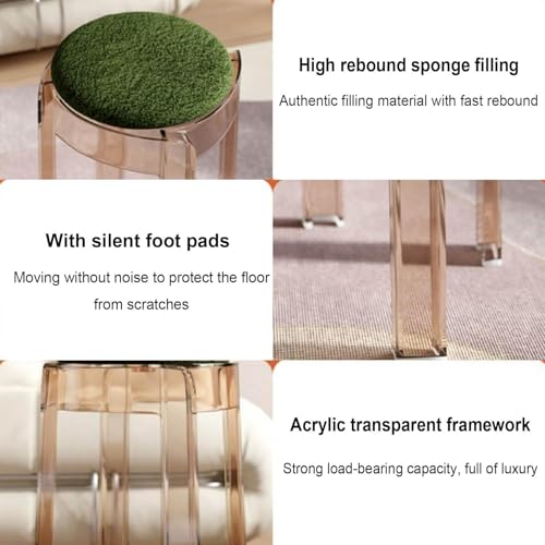 Barhocker aus Acryl, rückenfrei, stapelbar, Thekenhöhe, Stuhl für Küche, Esszimmer, Wohnzimmer, Innen- und Außenbereich