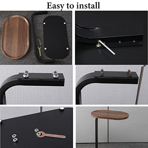 Mesa de madera y metal decorativa ovalada para sala de estar 7