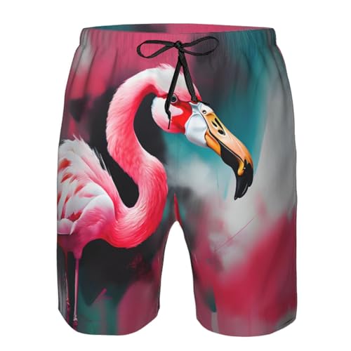 Painting Flamingo Print Stylish Beach Shorts Swim Trunks Lightweight Breathable Summer Outdoor Activities4
