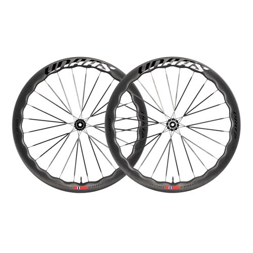 WINSPACE UNAAS PRO2 Carbon Fiber Wheelset 700C Disc Brake Carbon Spokes Wave Rim Ultralight 1430g 45-50mm Depth Road Bike Wheels Tubeless Ready. (UD Glossy Shiman0 11/12S)