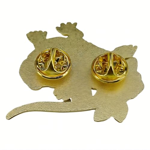 Image of Kawaii Animal Enamel Lapel Pin, Yellow Lizard Badge Reptile Lover Gift for Girls, Teens, Women, Kids, Adults, Unisex