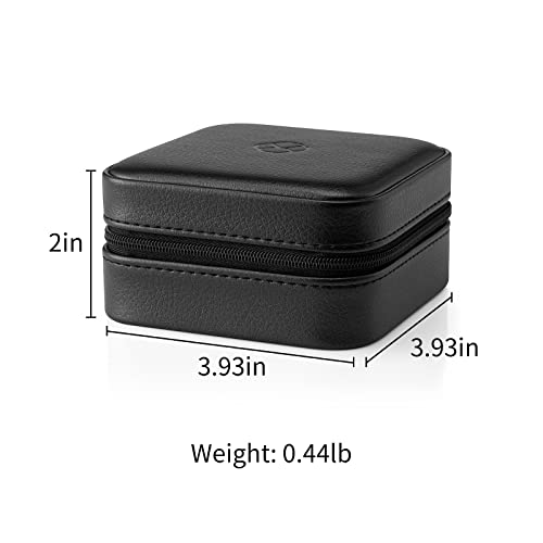 Vlando Travel Jewelry Case With Pearly-Lustre Leather - Small Portable Jewelry Box For Rings, Earrings, Necklaces, Bracelets, Pendants - Gift For Women Girl Mother - Pearl Black #TOP3