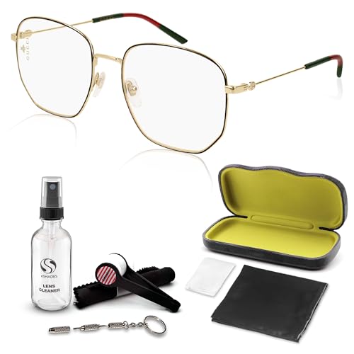 Gucci GG0396O Designer Fashion Eyeglasses Stylish Metal Octagonal Frame Eyewear with Luxury eSHADES Kit - Embrace Sophistication and Elegance