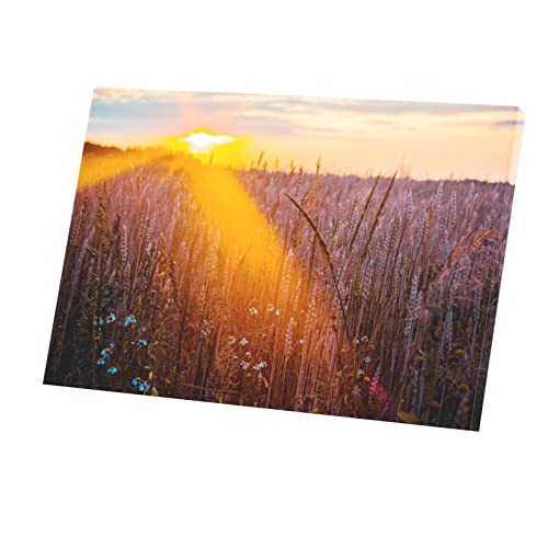 Champs de blé poster de nature avec lumière du soleil toile imprimée 60x40cm