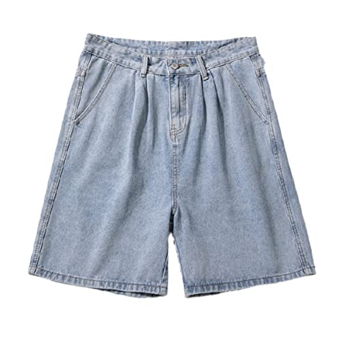 Short en jean homme jambe large décontracté bleu XXL Kelsiop
