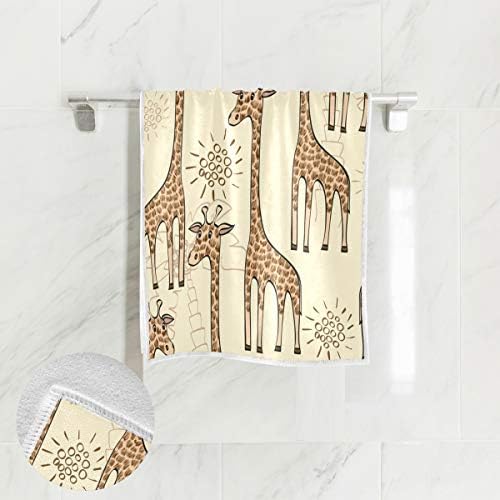 senya Soft Hand Towels, Hand Drawn Giraffes Highly Absorbent Hand Towels for Bathroom, Hand, Face, Gym
