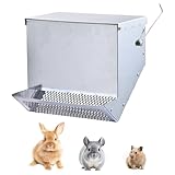 Kaninchen Futterspender für Käfige – Automatische Futterstation mit Deckel | Heu Futterbox für Kaninchen | Kleintier Futterspender Innen Außen Käfig Training Vogel Hamster Frettchen