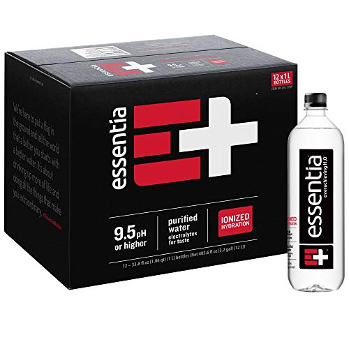 Essentia Water, Ionized Alkaline Bottled Water; Electrolytes for Taste, Better Rehydration, pH 9.5 or Higher, 33.8 Fl Oz, Pack of 48