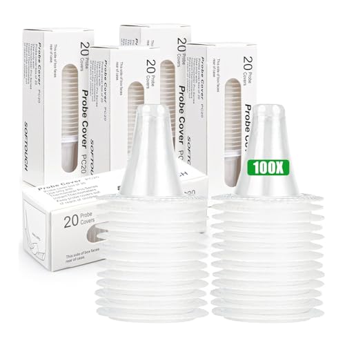 100 Pcs Ear Thermometer Probe Covers Refill Caps Replacement Lens Filter Protector for All Braun Thermometer Models