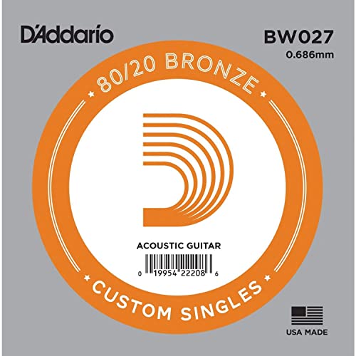 D'Addario ダダリオ アコースティックギター用バラ弦 80/20ブロンズ .027 BW027 10本セット