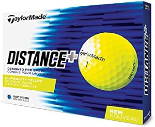 TaylorMade 2018 Distance+ Golf Ball, Yellow (One Dozen), Large