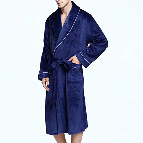 Albornoz de sauna para hombre de algodón sofisticada ropa de dormir con cuello elegante 4