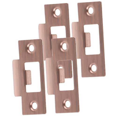 NUOBESTY 4 piezas Placas de Refuerzo para Cerradura de Puerta Acero Inoxidable Duradero Guía de Cierre Suave Acabado Antiguo para Puertas de Madera