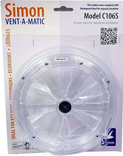 Vent-a-matic C106S ventilador con protector para cristales de ventana 2