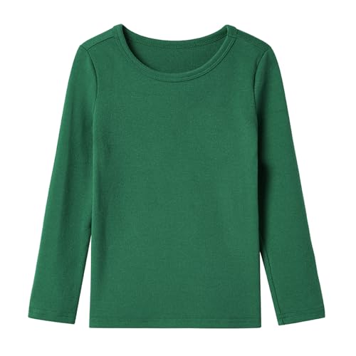 Image of Niyage Toddler Soft Thick Crewneck Tee Tops Girls Comfort Basic Long Sleeve T-Shirt