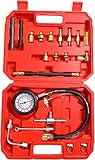 Fuel Pressure Detector kit 0-140 PSI, Universal Fuel Injection Pump Pressure Gauge kit with Quick Release Valve. (114 red)