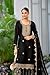 Vibha Fashion Heavy Chinon Silk Embroidery Sequence Work Sharara set For Muslim Wedding Party Wear (US, Alpha, Small, Regular, Black)