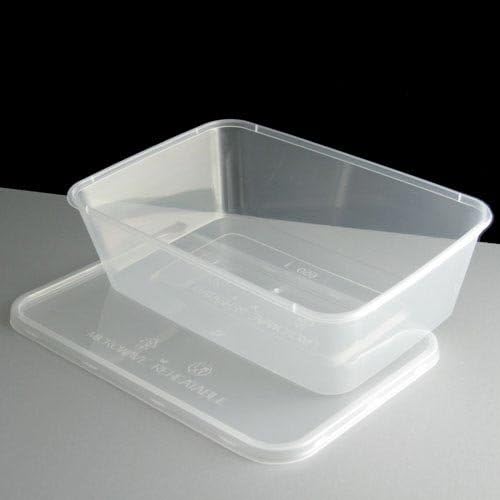 Thali Outlet - 100 x Rectangular 650ml Microwave Clear Re-usable Food Containers Freezing Takeaway Hot Cold Foods