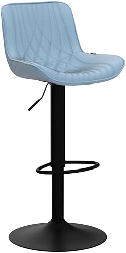 Miniatura 75 de YOUTASTE Bar Stools Set of 2, Adjustable Swivel Counter Height Barstools with Back, All Grey Faux Leather Upholstered Bar Chairs with Metal Base,