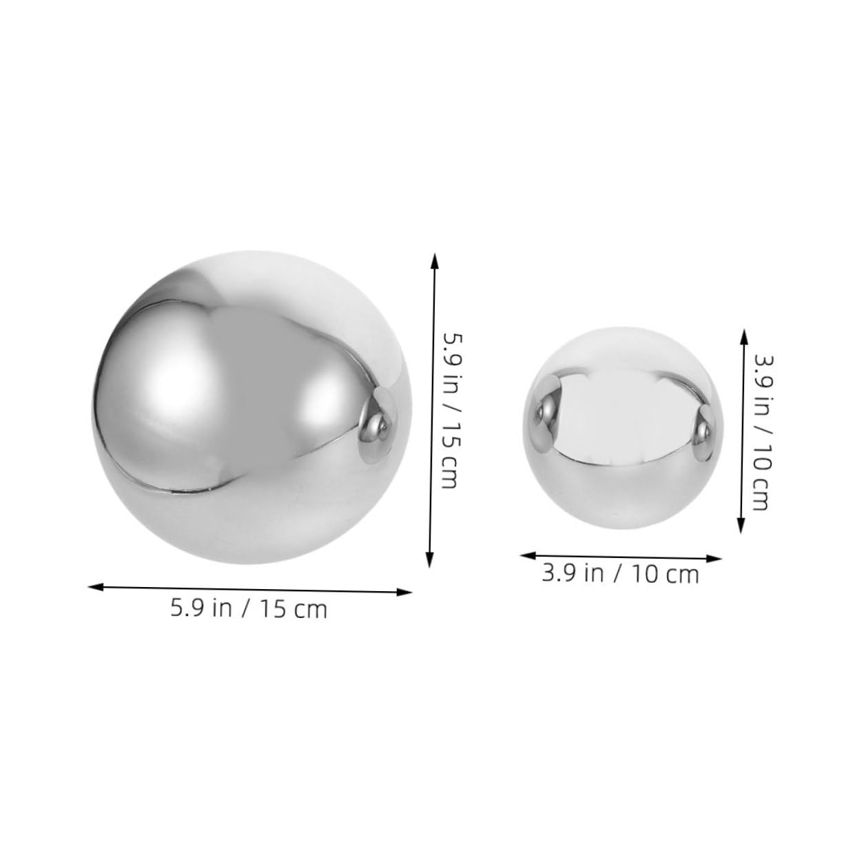 GANAZONO Stainless Steel Gazing Balls Set of 6 Reflective Sphere Balls for Garden Decor Mirrorlike Surface