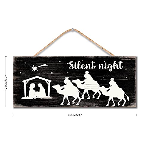 Décorations religieuses de Noël avec cette plaque en bois pour restaurant - 3