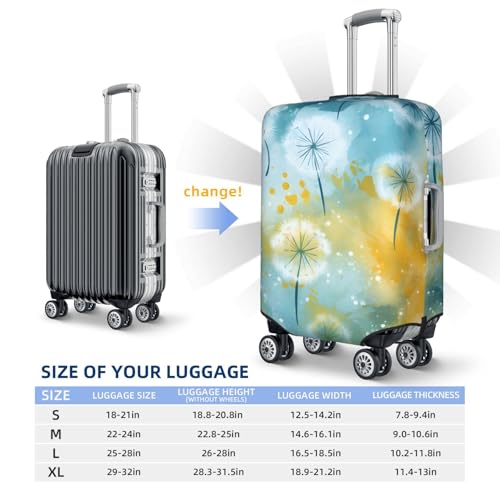 Dandelion Flower Luggage Cover Washable Elastic Suitcase Cover Anti-Scratch Travel Luggage Protector Covers for Kids Adult L fits 25-28 inch Suitcase4